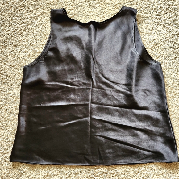 VTG Cinema Exoile Satin beaded V-Neck camisole Size Large Color black - Picture 4 of 7